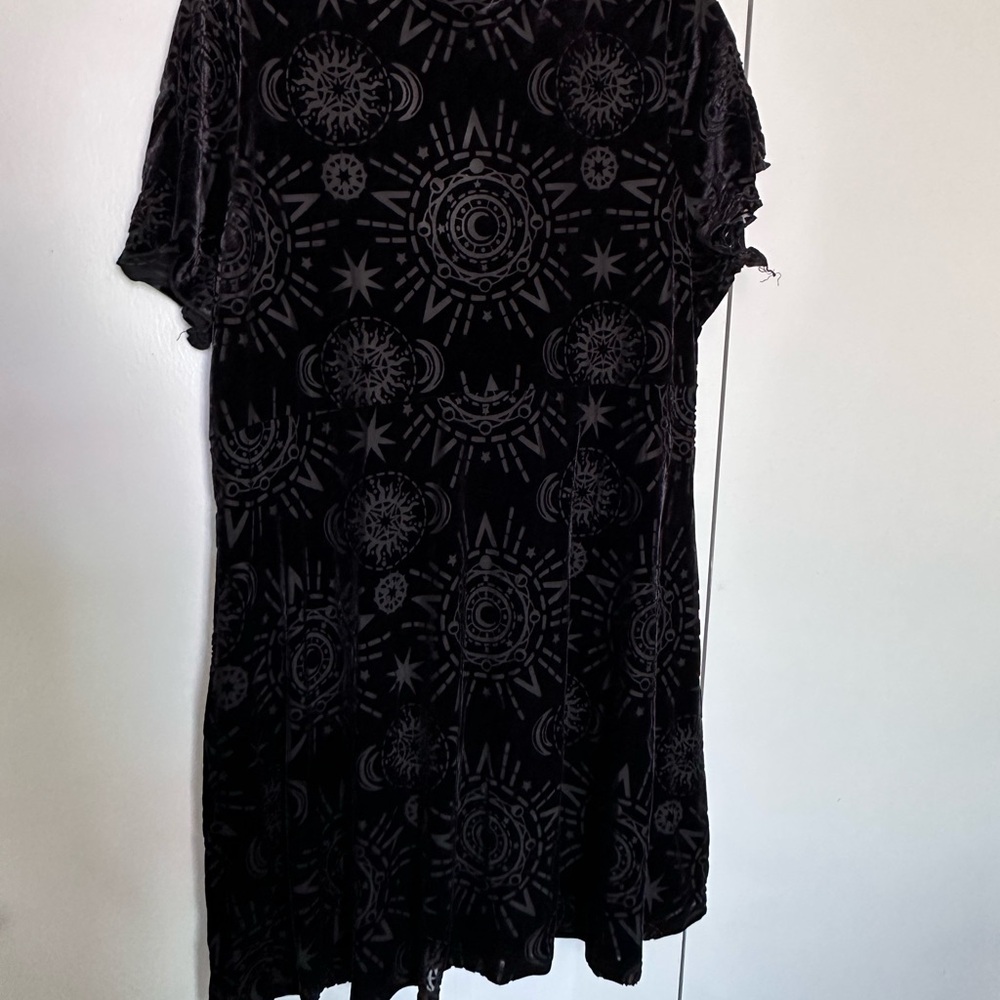Killstar Black Burnout Patterned Mini Dress Size 4XL - Picture 6 of 11